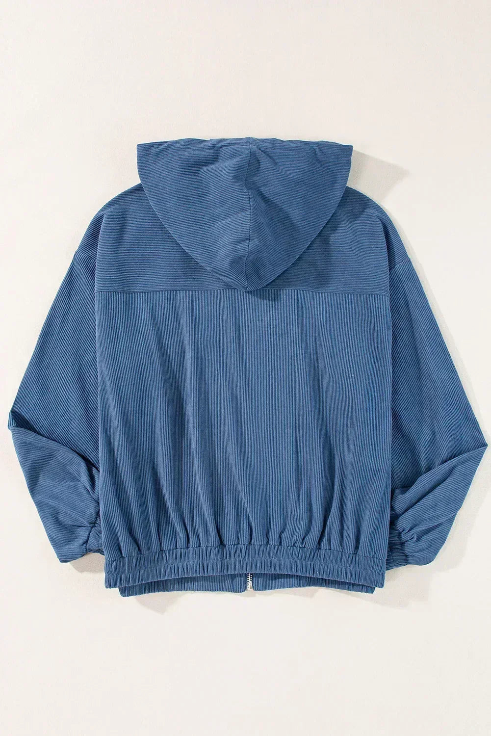 Real Teal Corduroy Zip-Up Hooded Jacket – Femstylo