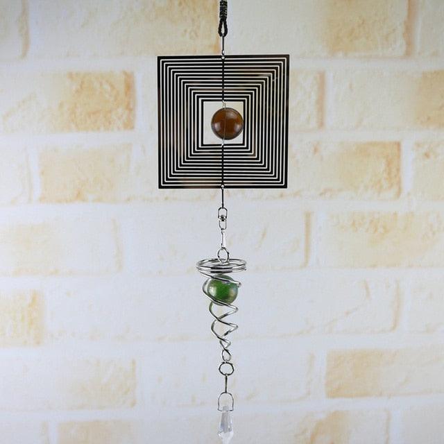 3D Wind Chimes Sun Wind Spinner Metal Hanging Wind Bells Stainless Steel Chimes Church Indoor Outdoor  Garden Porch Balcony Home Decoration Ornament Room Decor