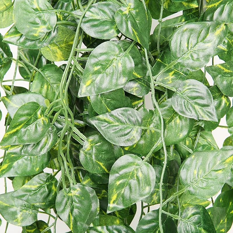 90cm Artificial Green Hanging Ivy Leaves Radish Seaweed Grape Fake Flowers Vine Home Garden Wall Party Decoration Fake Hanging Fake Ivy Vine for Wall House Room Indoor Outdoor Decoration