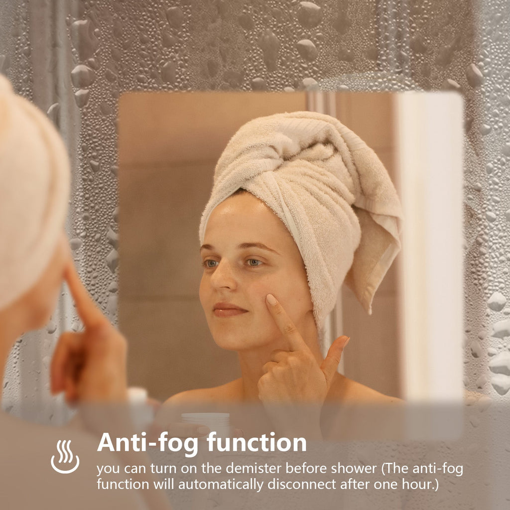 Corona Frameless LED Bathroom Mirror with Light, Anti-Fog, Dimmable, Backlit, Can Be Hanged Horizontally or Vertically, Shatterproof