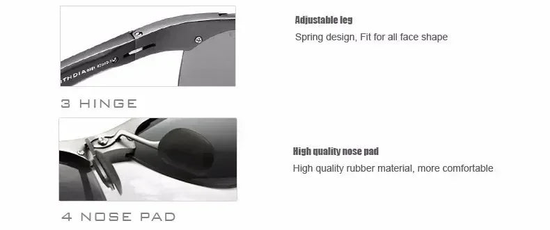 VEITHDIA Brand Designer Men's Sunglasses Aluminum Magnesium Polarized UV400 Sun Glasses Cycling Sports Male Outdoor Eyewear 6592