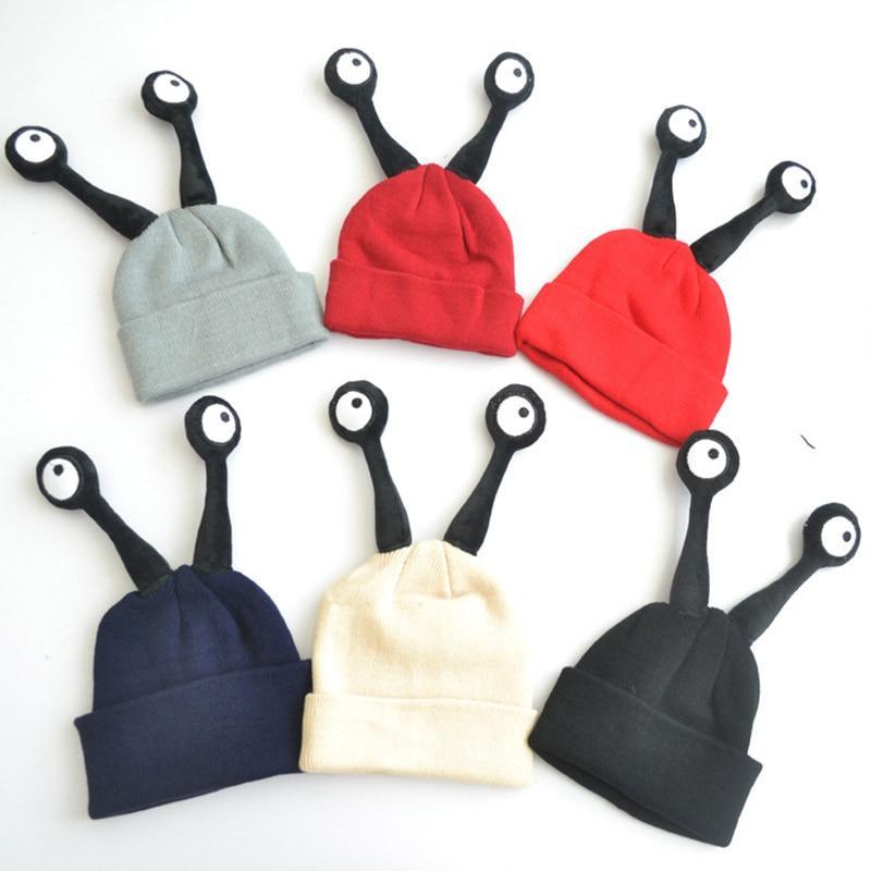 Funny Kids Hats Boys Girls Caps Long Eye Knitted Winter Hats Crochet For Kids In Modern Interesting Design