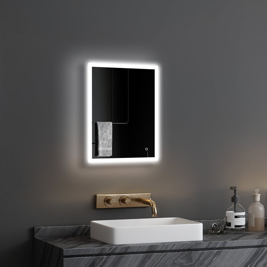 Lyra LED Bathroom Mirror, Modern Design, Acrylic Frame, Tri-Color Adjustable, Stepless Dimming, Anti-Fog