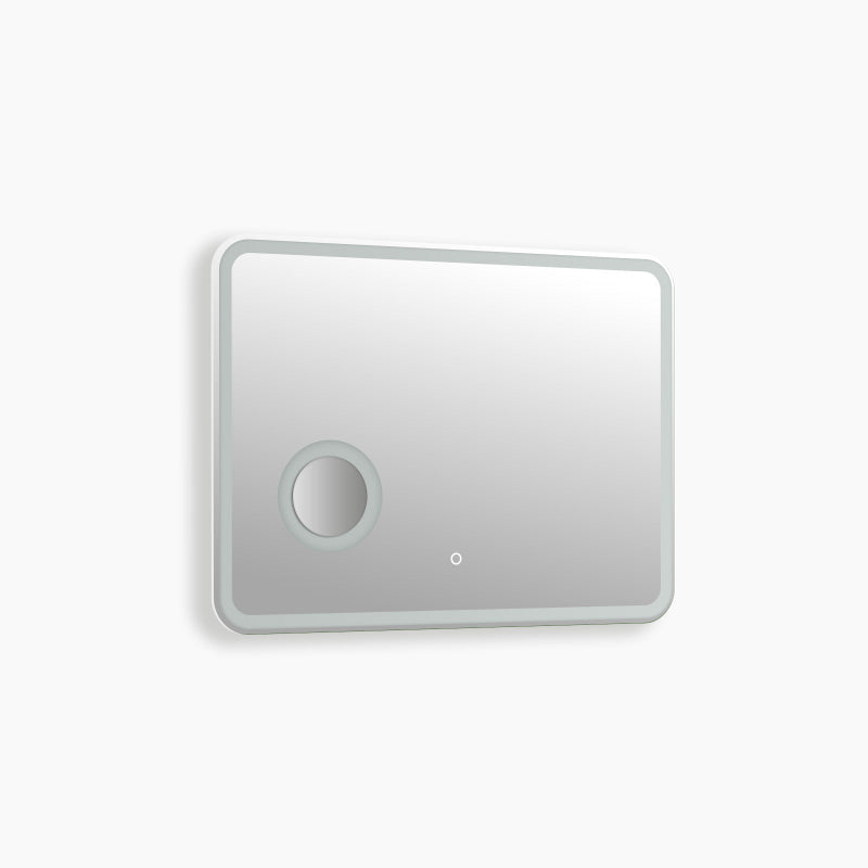 Crater LED Bathroom Mirror, Front Backlight, Touch Switch, 3x Magnifying Glass, Tri-color Dimmable, 5mm Tempered Glass, Anti-fog, Horizontal Wall Mount Only