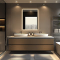 Apus Brushed Blonde LED Bathroom Mirror, Backlit, Aluminum Profile, Tri-Color Adjustable, Stepless Dimming, Anti-Fog