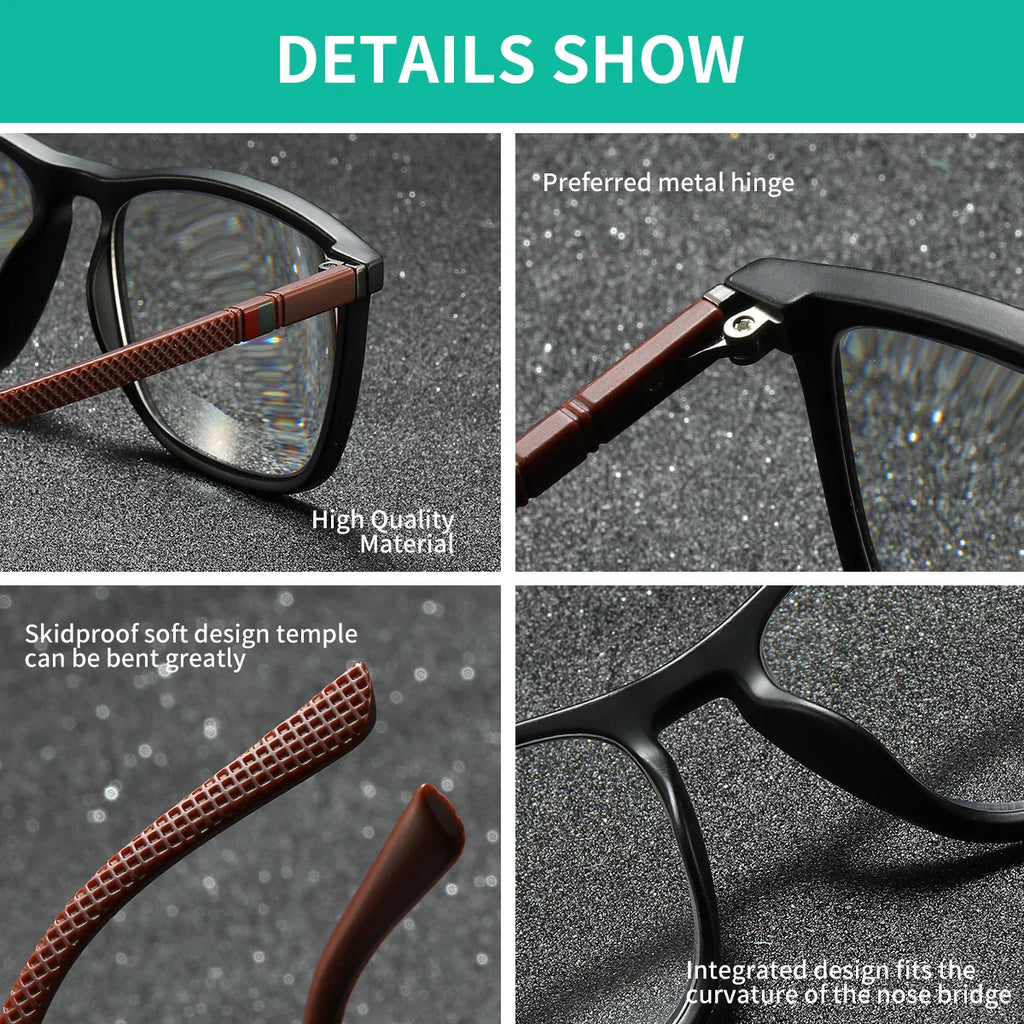 BARCUR Original Design Unisex Lightweight Reading Glasses – Classic and Comfortable Eye Protection for Men and Women Rectangle Frame