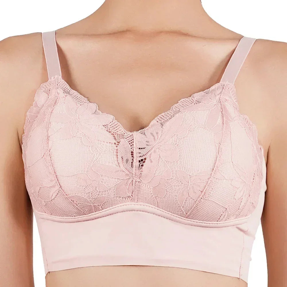 Hot Full Cup Thin Underwear Small Bra Plus Size Wireless Adjustable Lace Women's Bra Breast Cover B C Cup Large Size Lace Bras