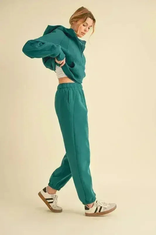 Aemi+Co Drawstring Elastic Waist Joggers