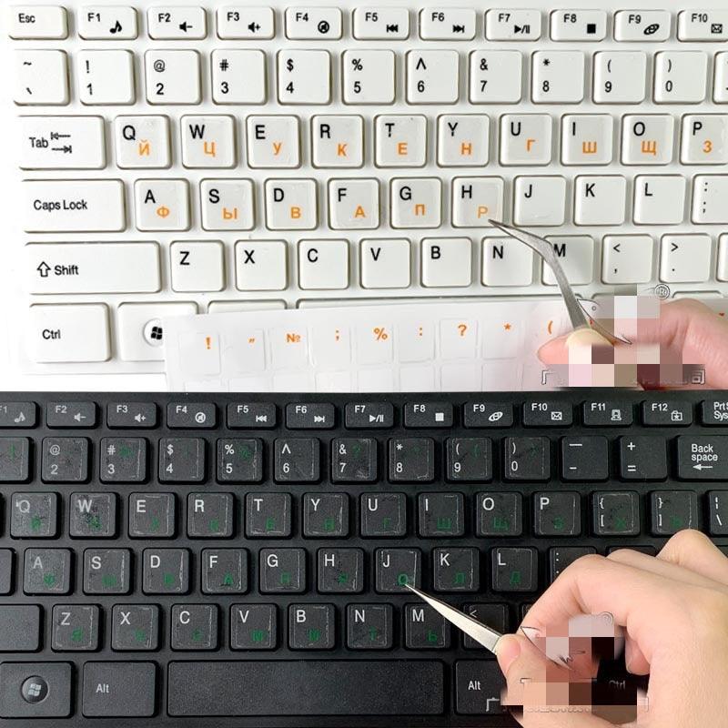 Arabic Transparent Keyboard Stickers for Laptop Letters Keyboard Cover for Notebook Computer PC Dust Protection Parts Accessories Perfect Fit Silicone Skin Keyboard Covers For Laptops