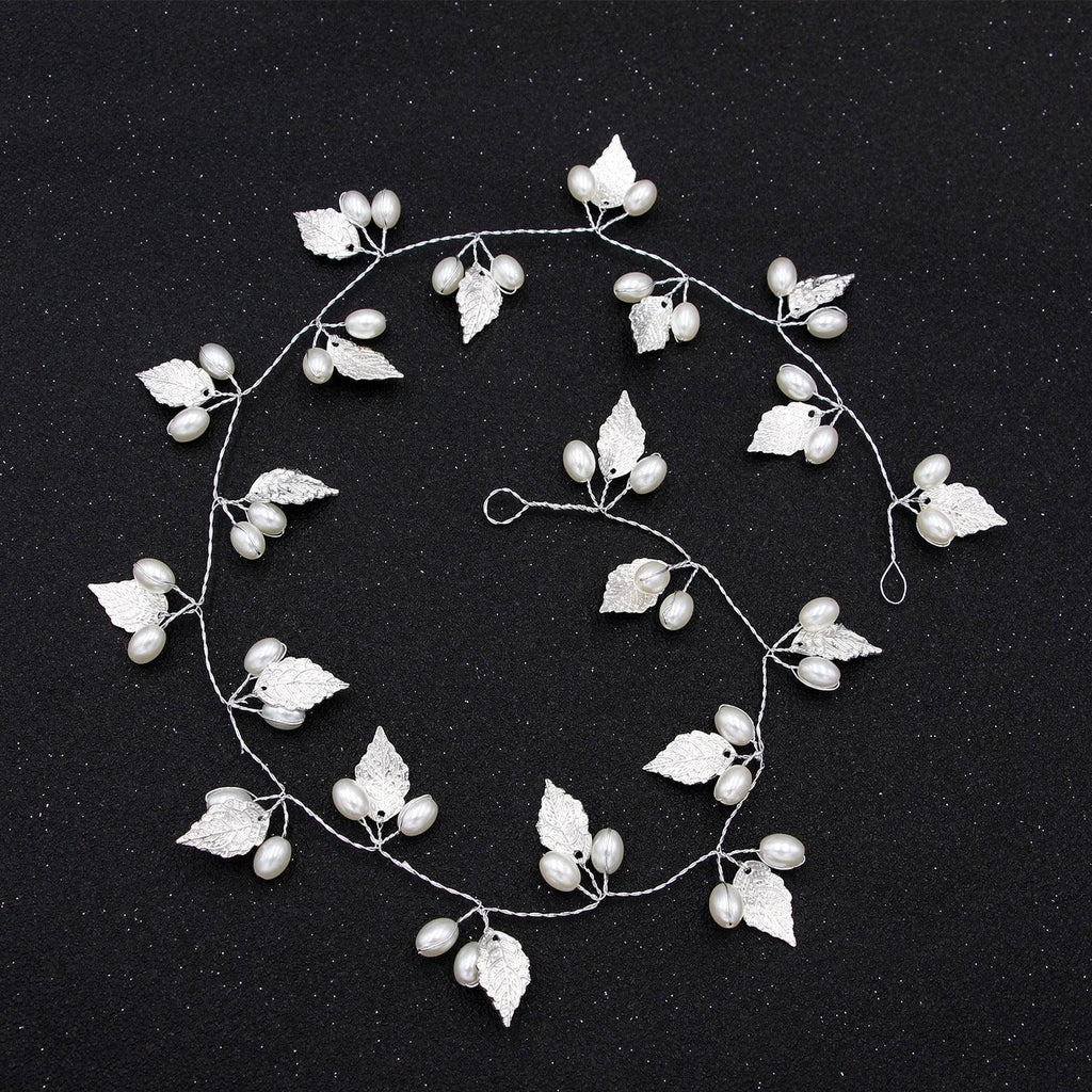 Crystal Pearl Bridal Tiaras Hairbands Hairpins Bridesmaid Diamante Hair Vine Accessories Wedding Jewelry 35cm Headwear Gorgeous Hair Accessories For Women