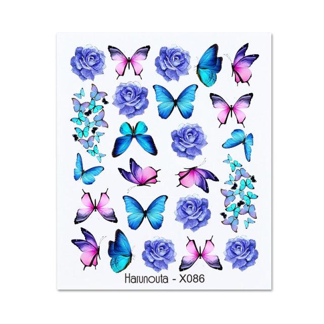 Embossed Nails Sticker 3D Flower Leaves Slider Water Transfer Nail Decals for Nail Art Transfer Sticker  3D Wave Design Decoration for Women Girls Art Stickers Decal Decoration Metallic Curve Strip Line Nail Decor
