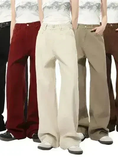 Pocketed Wide Leg Men's Jeans
