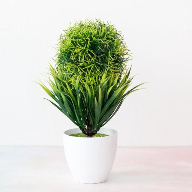 Fake Flowers Potted Ornaments 15x26cm Small Tree Potted Home Hotel Garden Decor Bonsai Artificial Home Decor