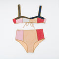 High Waist Bikini Women Swimsuit Contrast Color Patchwork Swimwear Bathing Suit For Women 2 Piece Cutout Swimsuit Strap Modern Summer Bikini Female New Flash Bathing Suit Beachwear Swimming Suit