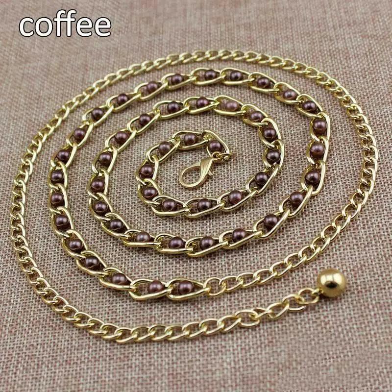 Luxurious Metal Adjustable Thin Strap Body Link Belts For Women Fashion Long Tassel Belly Metal Chain Waistbands For Women