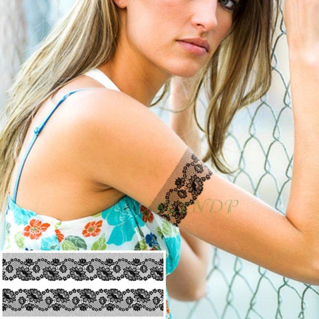 57 Sheets Temporary Tattoo Stickers Set Waterproof Temporary Tattoo Waist Arm Modern Stylish Big Black Tattoos For Womens Mens