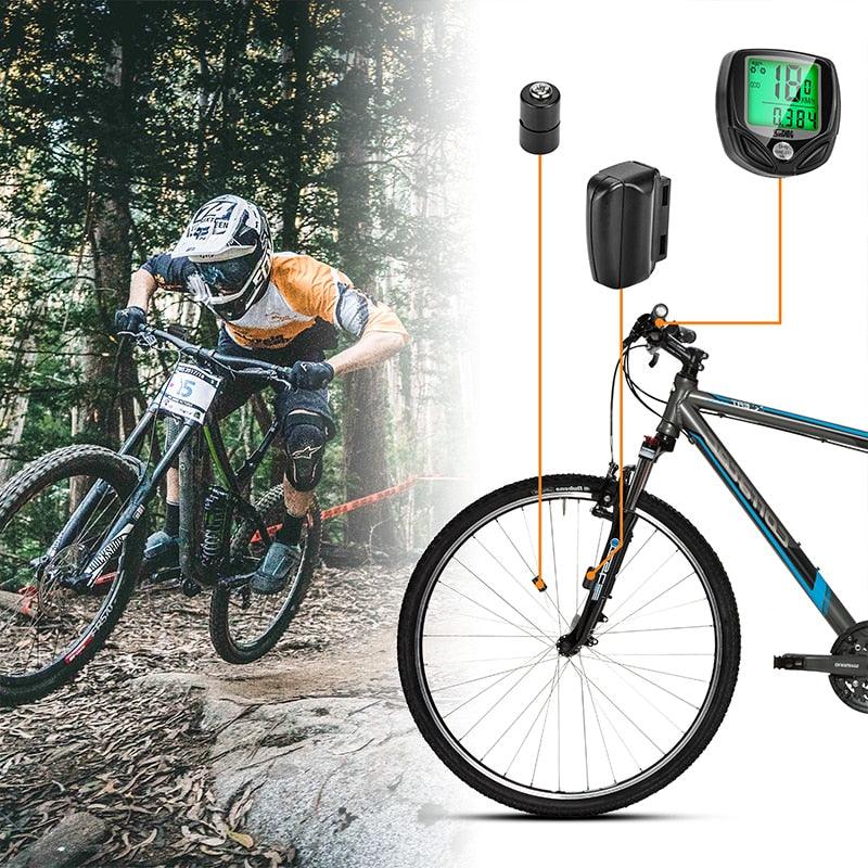 Bike Computer Wireless Waterproof Bicycle Computer 16 Functions Speed Cycle Speedometer Waterproof Wireless Bicycle Bike Computer And Cycling Odometer With Multi-Function LCD Backlight Display