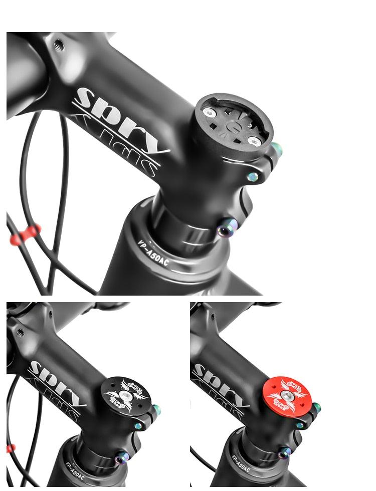 Bike Computer Mount Stem Top Cap Stopwatch Bracket Road Bicycle Speedometer Fixed Holder Base Universal Aluminum Riding Mobile Holder Connect Quickly System MTB Road Bicycle Handlebar
