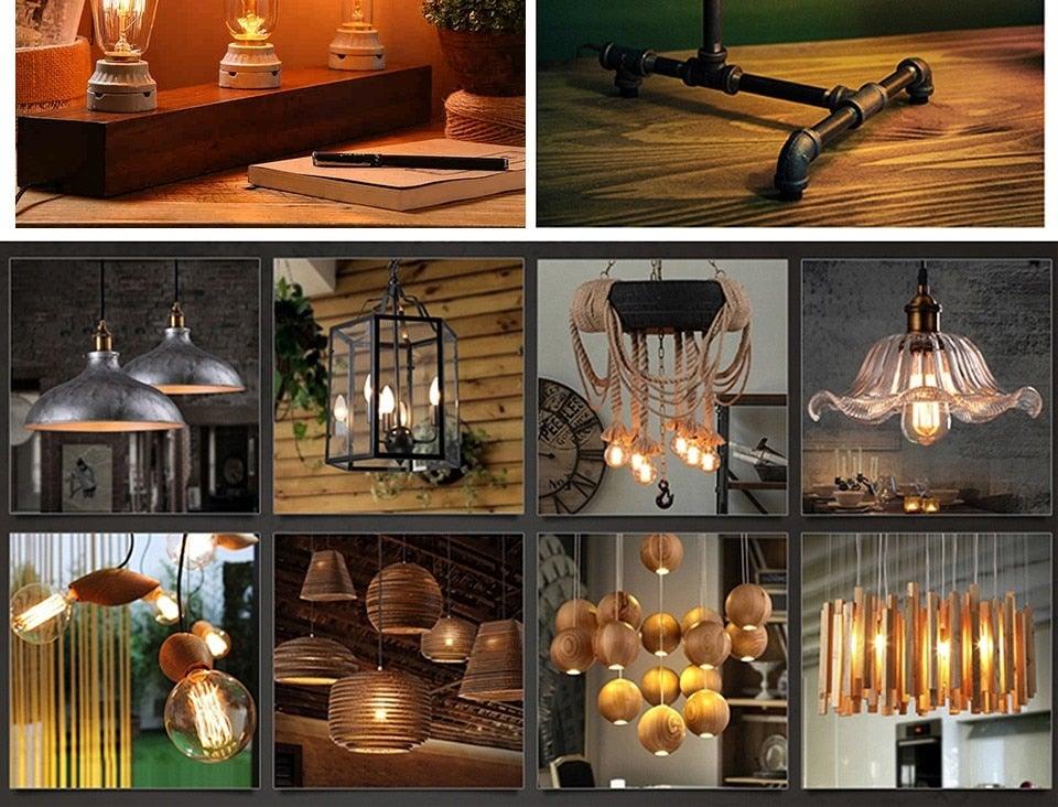 Retro Edison Light Bulb Vintage Edison Lamp Vintage Incandescent  Edison Light Bulbs Edison Filament Light Bulb Dimmable Warm White Different Shape Light