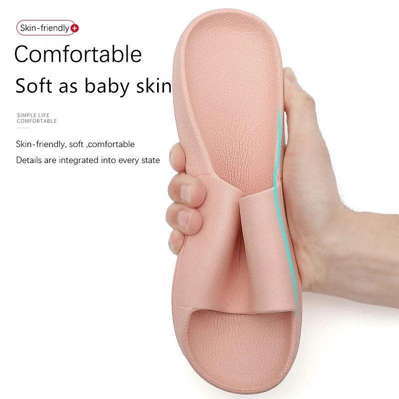 Summer Home Mens Slippers Simple Black White Shoes Non-Slip Bathroom Slides Flip Flops Indoor Women Slippers Soft Slides Slippers For Men Cloud Cushioned Slides Thick Non-Slip Pool Gym House Slipper
