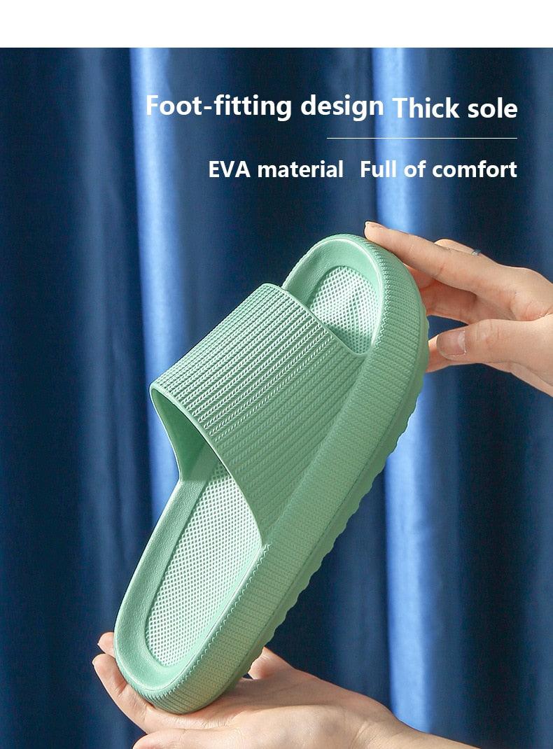 Unisex Thicker Comfortable Slippers For Men And Women Home Bathroom Bath Couple Thick Bottom Home Slippers Soft Sole Slide Sandals Leisure Shower Quick Drying Bathroom Non-Slip Massage Pool Gym House Slipper