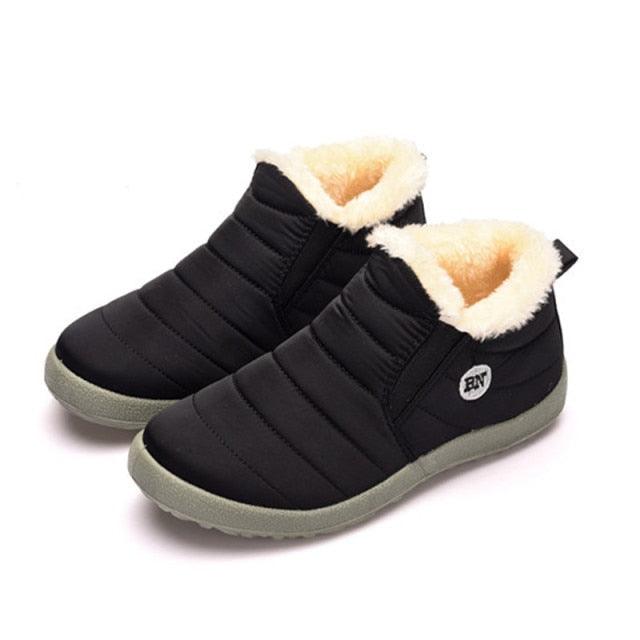 Winter Waterproof Shoes Men's Fashion Sneakers Outdoor Work Warm Shoes For Men Slip On Casual Comfortable Warm Outdoors Walking Waterproof Soft Shoes