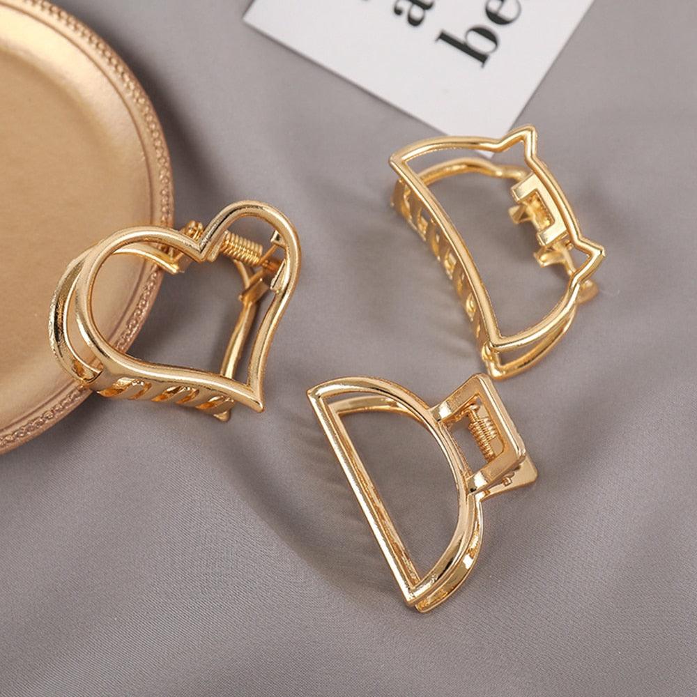 Women Fashion Hair Claw Korean Minimalist Style Geometric Metal Catch Clip Chic Barrettes Headwear High Quality Gorgeous Hair Accessories For Women